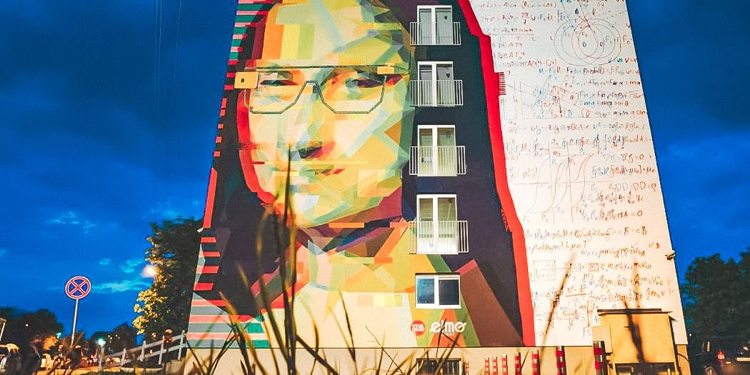 Grafitis “Dadaistinė Mona Liza XXI amžiuje”